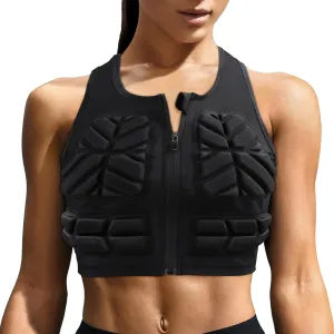 DGXINJUN Youth Aldult Padded Vest for Women Football Impact Chest Rib Protector for Girls Soccer Football Rugby Softball