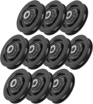 Dilwe 10pcs Nylon Iron Fitness Bearing Pulley,Cable Pulley Wheel,Home Gym Attachments Exercise Strength Training Accessory (90mm)