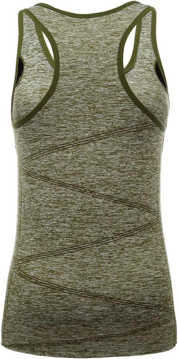 Disbest Yoga Tank Top, Women's Performance Stretchy Quick Dry Sports Workout Running Top Vest with Removable Pads