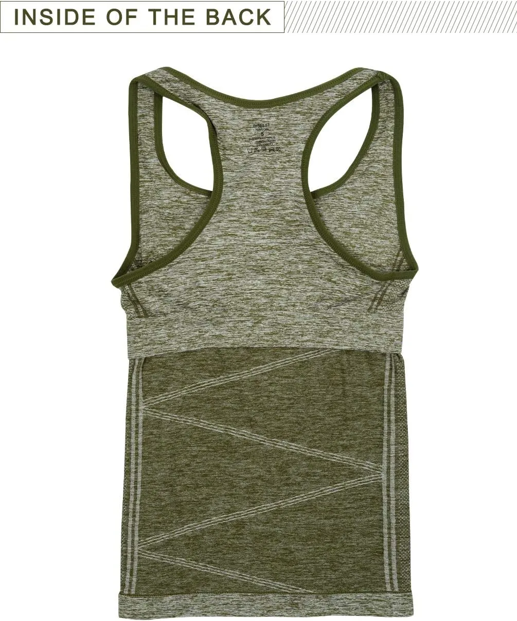 Disbest Yoga Tank Top, Women's Performance Stretchy Quick Dry Sports Workout Running Top Vest with Removable Pads