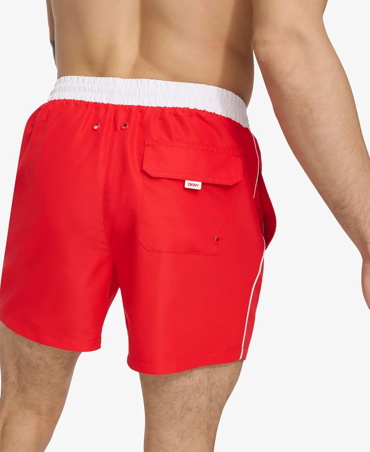 DKNY Men's Lightweight Quick Dry Volley UPF 40  Protection Swim Trunk
