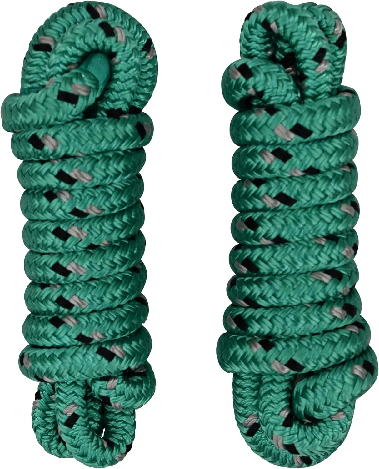 Dock Lines 1/2 Inch – Double Braided Marine Rope – Heavy-Duty Boat Docking – UV & Abrasion Resistant – Marine-Grade with 10” Loop – Green with Black Tracer - 6 Foot
