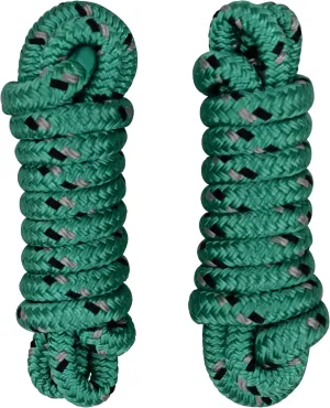 Dock Lines 1/2 Inch – Double Braided Marine Rope – Heavy-Duty Boat Docking – UV & Abrasion Resistant – Marine-Grade with 10” Loop – Green with Black Tracer - 6 Foot