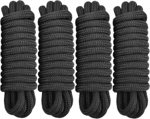 Dock Lines 4 Pack 1/2" x 20' Double Braided Nylon Boat Dock Lines Pre-spliced with a 12" Loop, Easy to Handle Boat Ropes for Docking, Marine-Grade Dock Lines for Boats 1/2 Inch Boat Lines,J-FM TWNTHSD