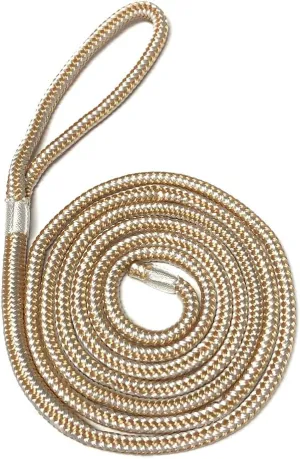 Double Braid Gold/White Boat Dock Line (1/2" x 15')