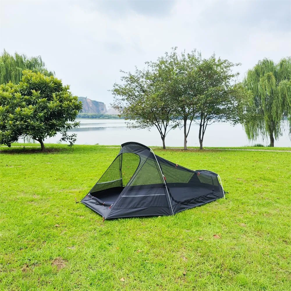 Double Layers Backpacking Tents 2 Persons Lightweight Camping Tent with Aluminium Pole