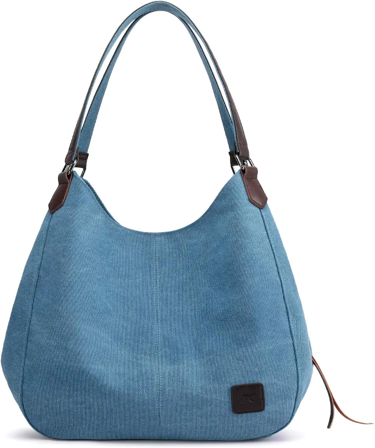 DOURR Women's Multi-pocket Shoulder Bag Fashion Cotton Canvas Handbag Tote Purse