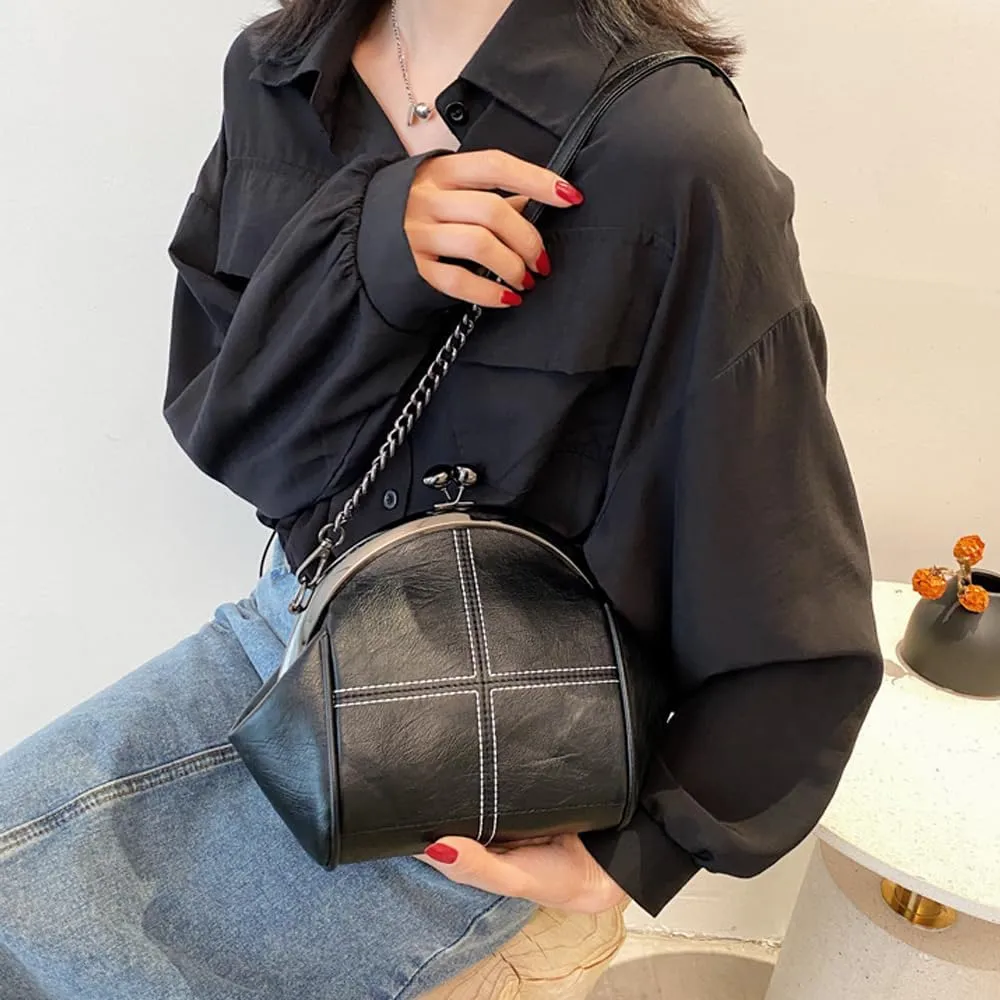 Downupdown Women Purses Handbags Kiss Lock Satchel Bag Chain Shoulder Bag PU Leather Hobo Bags Crossbody Bag Clutch Wallet