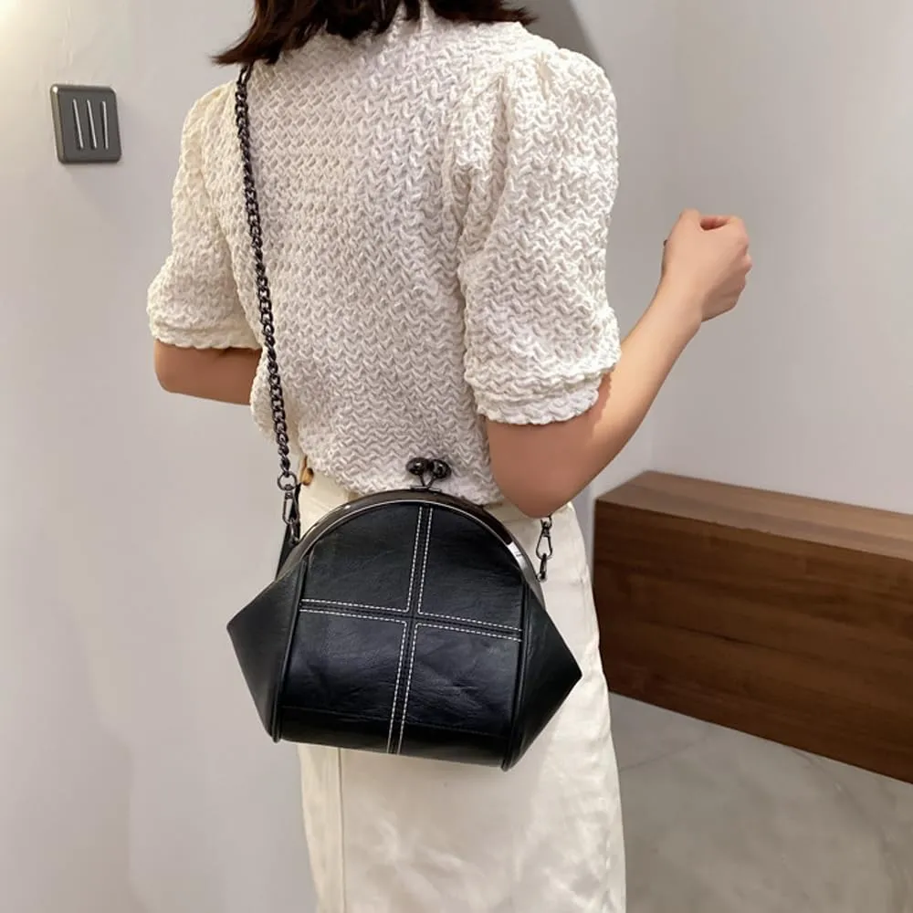 Downupdown Women Purses Handbags Kiss Lock Satchel Bag Chain Shoulder Bag PU Leather Hobo Bags Crossbody Bag Clutch Wallet