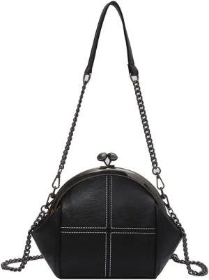 Downupdown Women Purses Handbags Kiss Lock Satchel Bag Chain Shoulder Bag PU Leather Hobo Bags Crossbody Bag Clutch Wallet