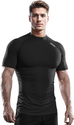 DRSKIN 3, 2 or 1 Pack Men's Compression Shirt Short Sleeve Top Baselayer Sports T-Shirt Athletic Running Active Workout