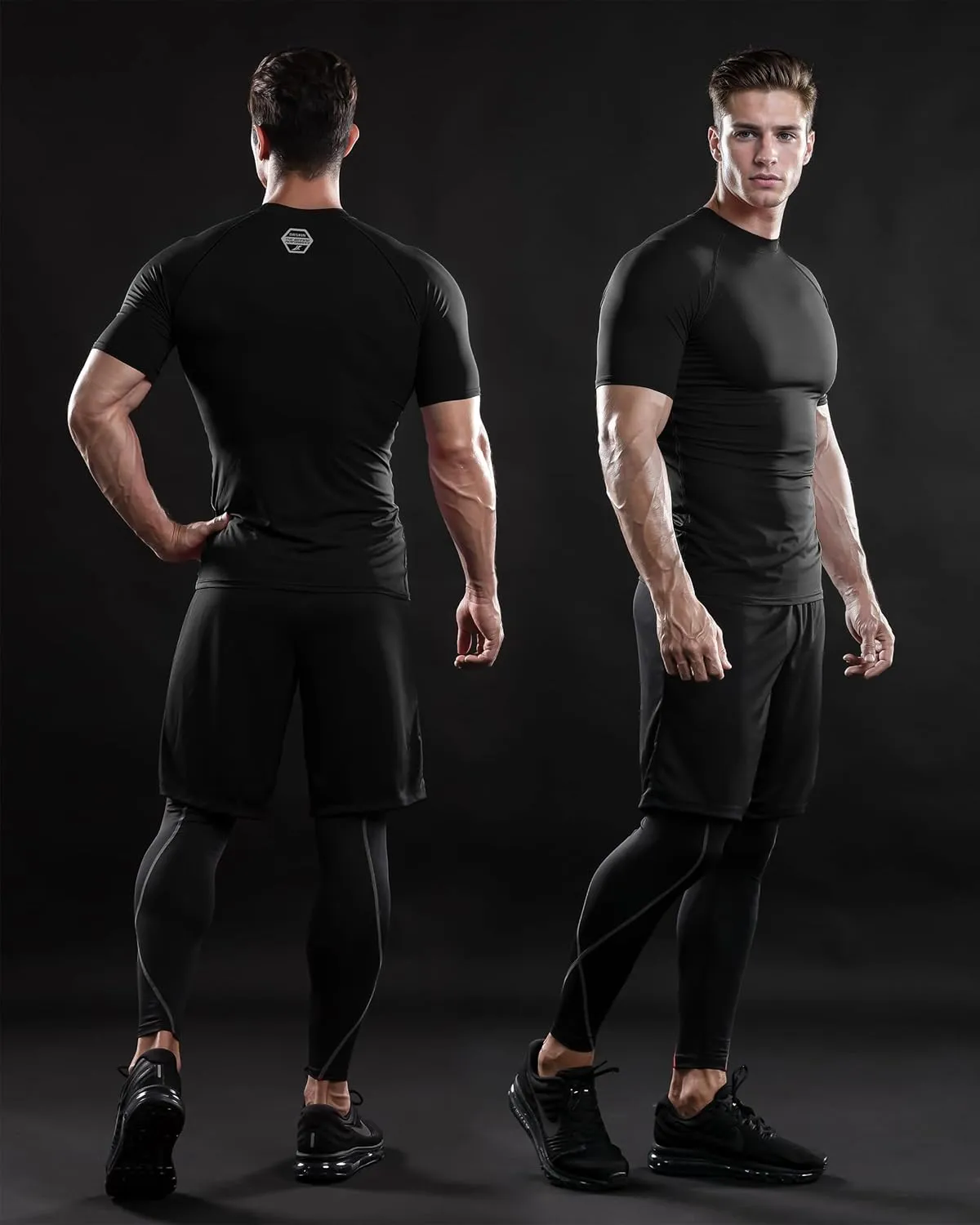 DRSKIN 3, 2 or 1 Pack Men's Compression Shirt Short Sleeve Top Baselayer Sports T-Shirt Athletic Running Active Workout