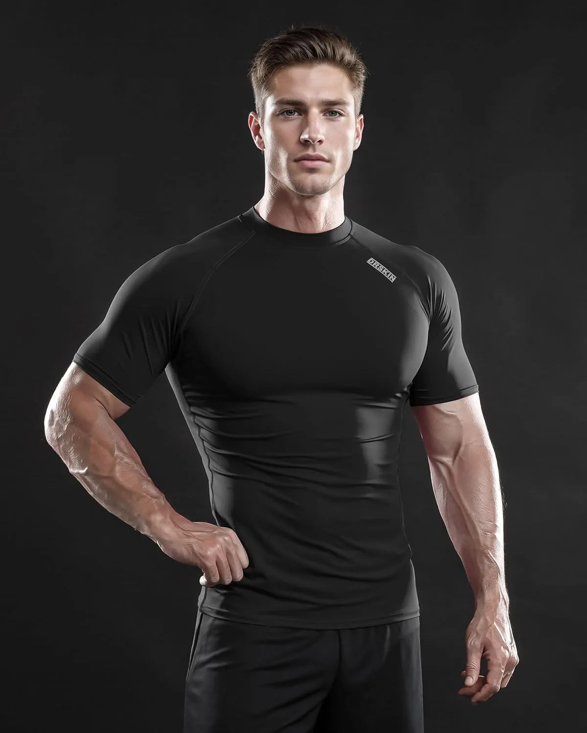 DRSKIN 3, 2 or 1 Pack Men's Compression Shirt Short Sleeve Top Baselayer Sports T-Shirt Athletic Running Active Workout