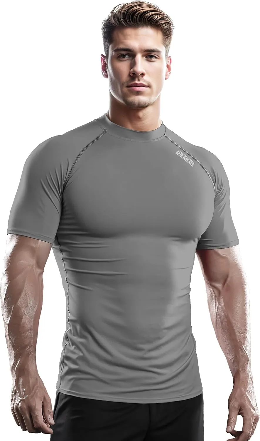DRSKIN 3, 2 or 1 Pack Men's Compression Shirt Short Sleeve Top Baselayer Sports T-Shirt Athletic Running Active Workout