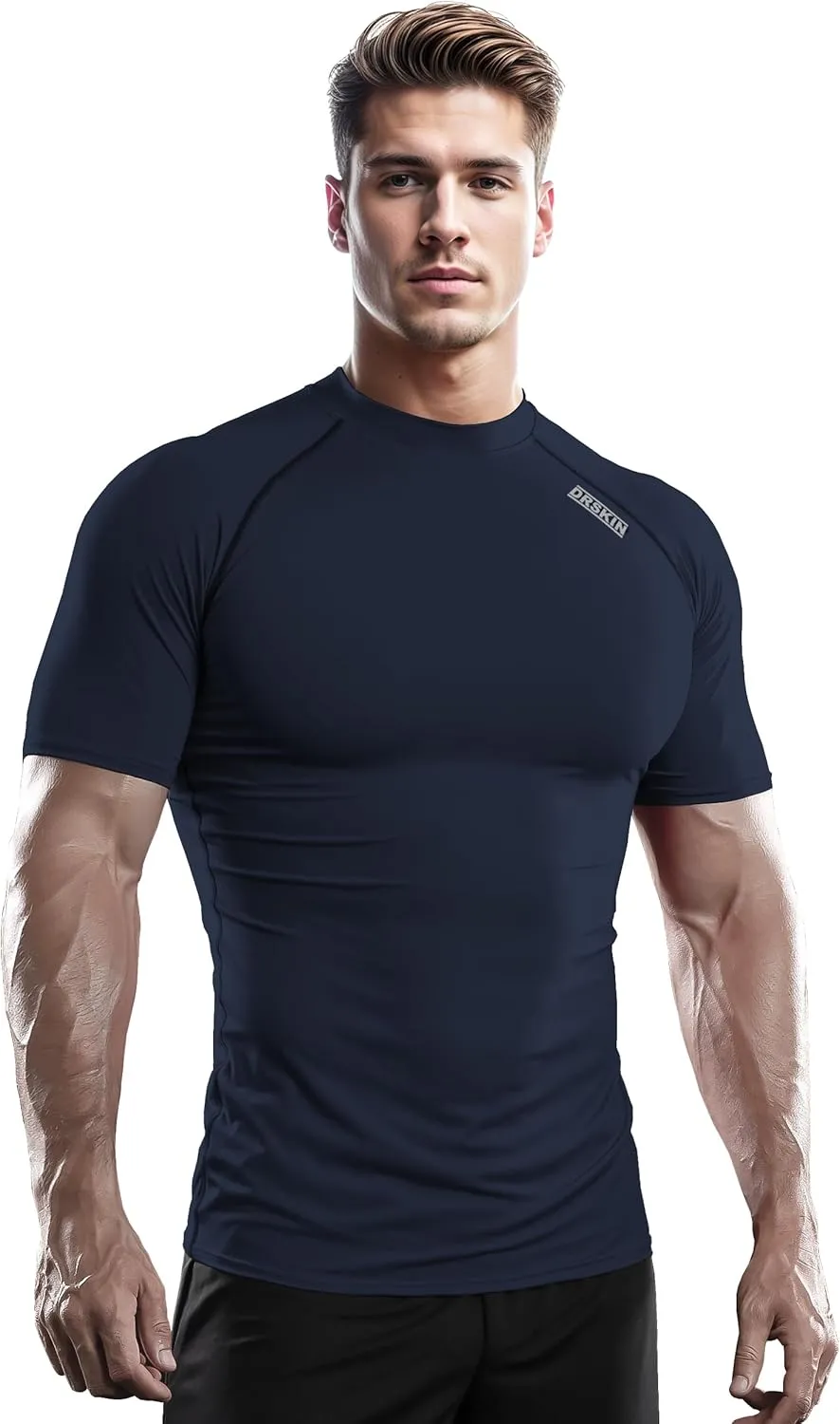 DRSKIN 3, 2 or 1 Pack Men's Compression Shirt Short Sleeve Top Baselayer Sports T-Shirt Athletic Running Active Workout