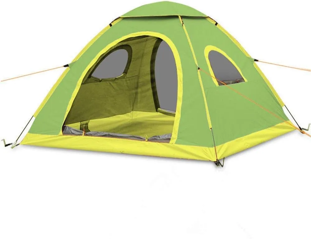 Easy to Assemble Family Tent Outdoor Tent Camping Hydraulic Fit 3-4 Person Lightweight Waterproof Tent Family Sports Mountaineering Hiking Traveling Outdoor Tent (Green)
