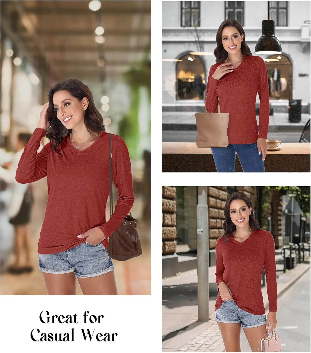 EKLENTSON Women's Long Sleeve T Shirts V-Neck UPF 50  UV Sun Shirt Quick Dry Performance Tees Workout Athletic Tops