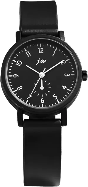 Elegant Korean Student Watch, Unisex Design, Black Dial, Pu Leather Band, Alloy Case