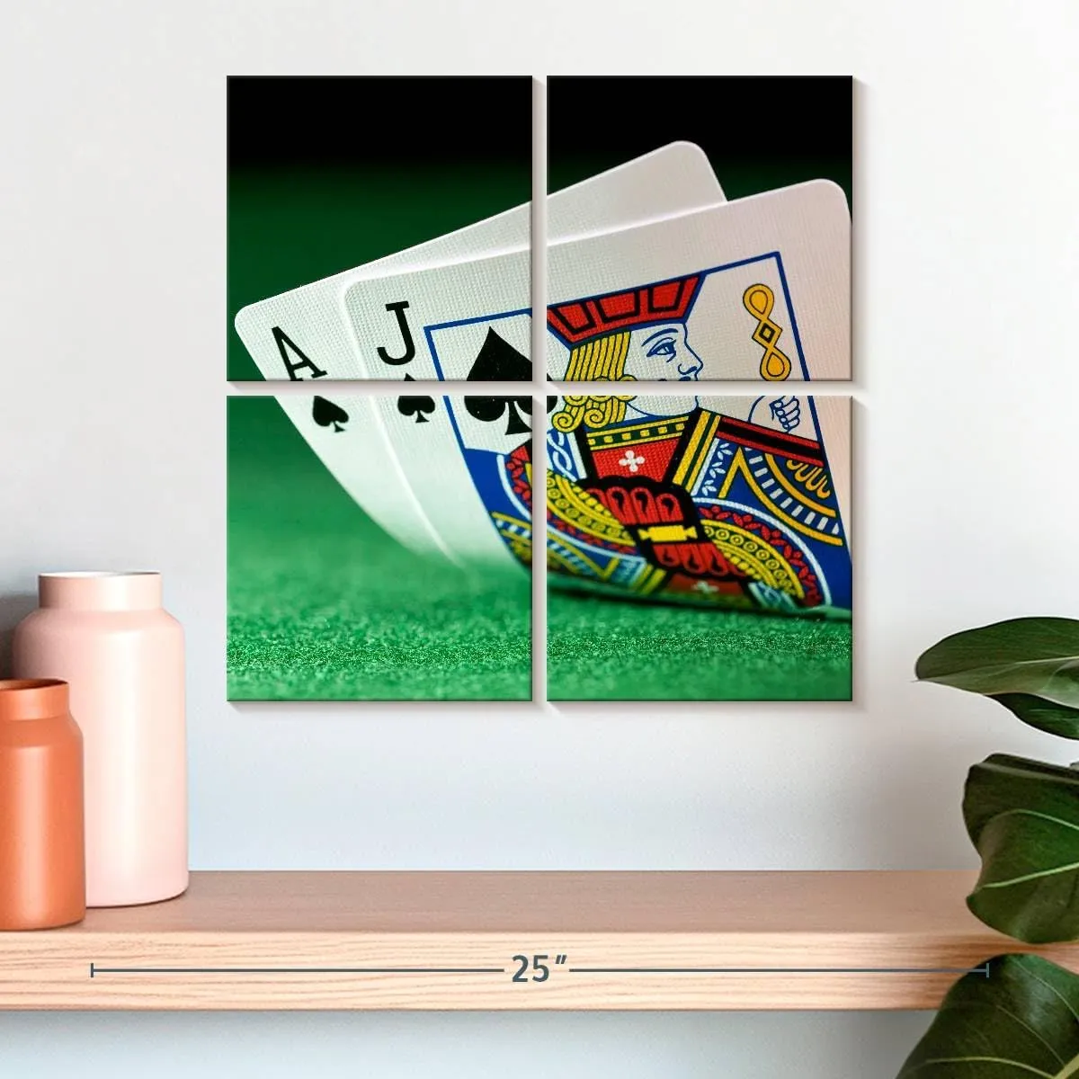 ElephantStock - Ace And Jack Of Spades Wall Art - Square Multi Panel Canvas - 4 Piece Lobby Wall Decor - Photography Hobbies And Lifestyle Multi Piece Wall Art - Black And White Decor - 18" x 18"