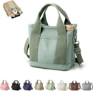 Elmyse Canvas Bag, Elmyse Large Capacity Multi-pocket Handbag Handmade, Elmyse Canvas Tote Bag Women