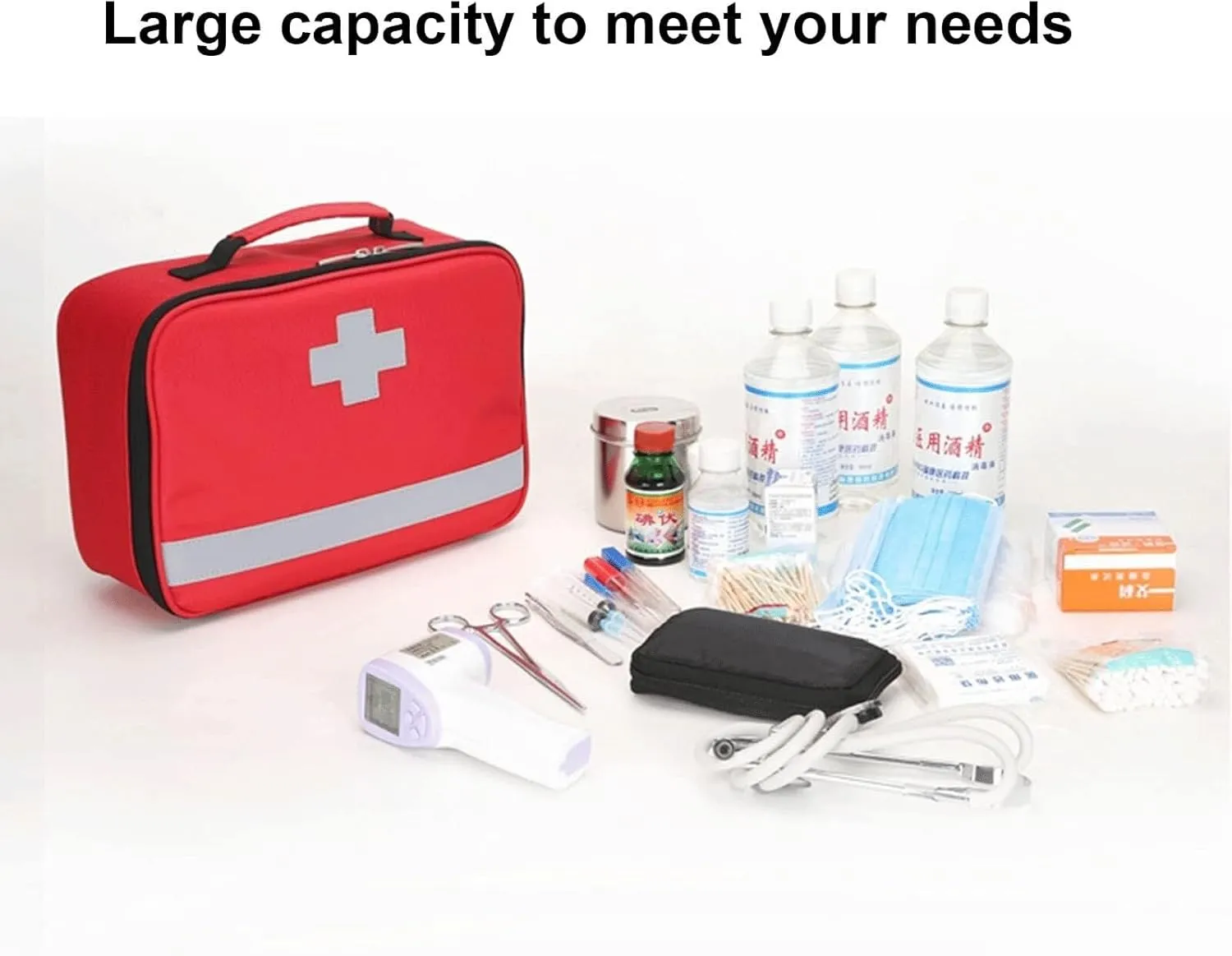 Emergency Trauma Bag, Compact & Lightweight Nylon First Aid Kit, Empty First Responder Medicine Bag for Nursing Supplies(Round)