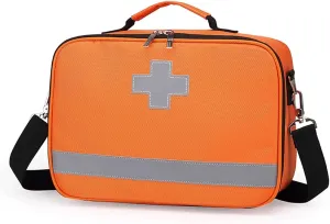 Emergency Trauma Bag, Compact & Lightweight Nylon First Aid Kit, Empty First Responder Medicine Bag for Nursing Supplies(Round)