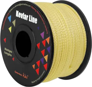 emma kites 100% Kevlar Braided String Utility Cord 100Ft 350Lb Abrasion Flame Resistant, Tactical Survival Fishing Assist Cord Model Rocket Paracord Trip Line Camping Cordage