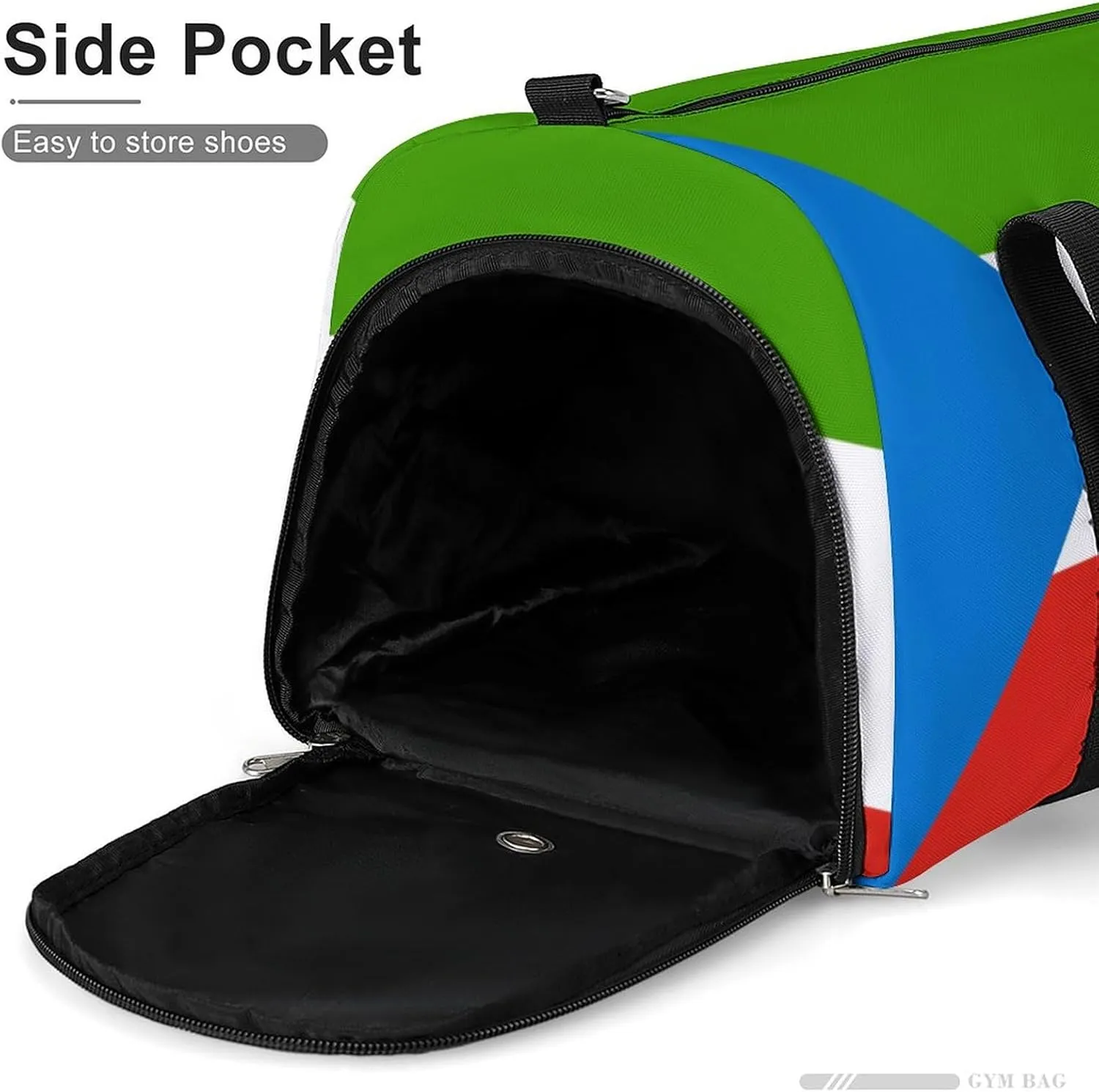 Equatorial Guinea Flag Gym Duffel for Boys Girls with Shoe Compartment Travel Weekender