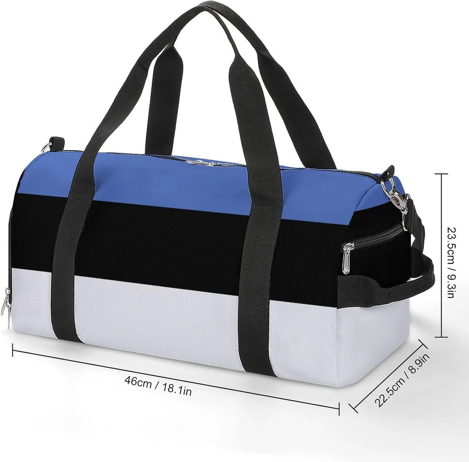 Estonia Flag Sports Gym Bag for Boys Girls with Shoe Compartment Weekender