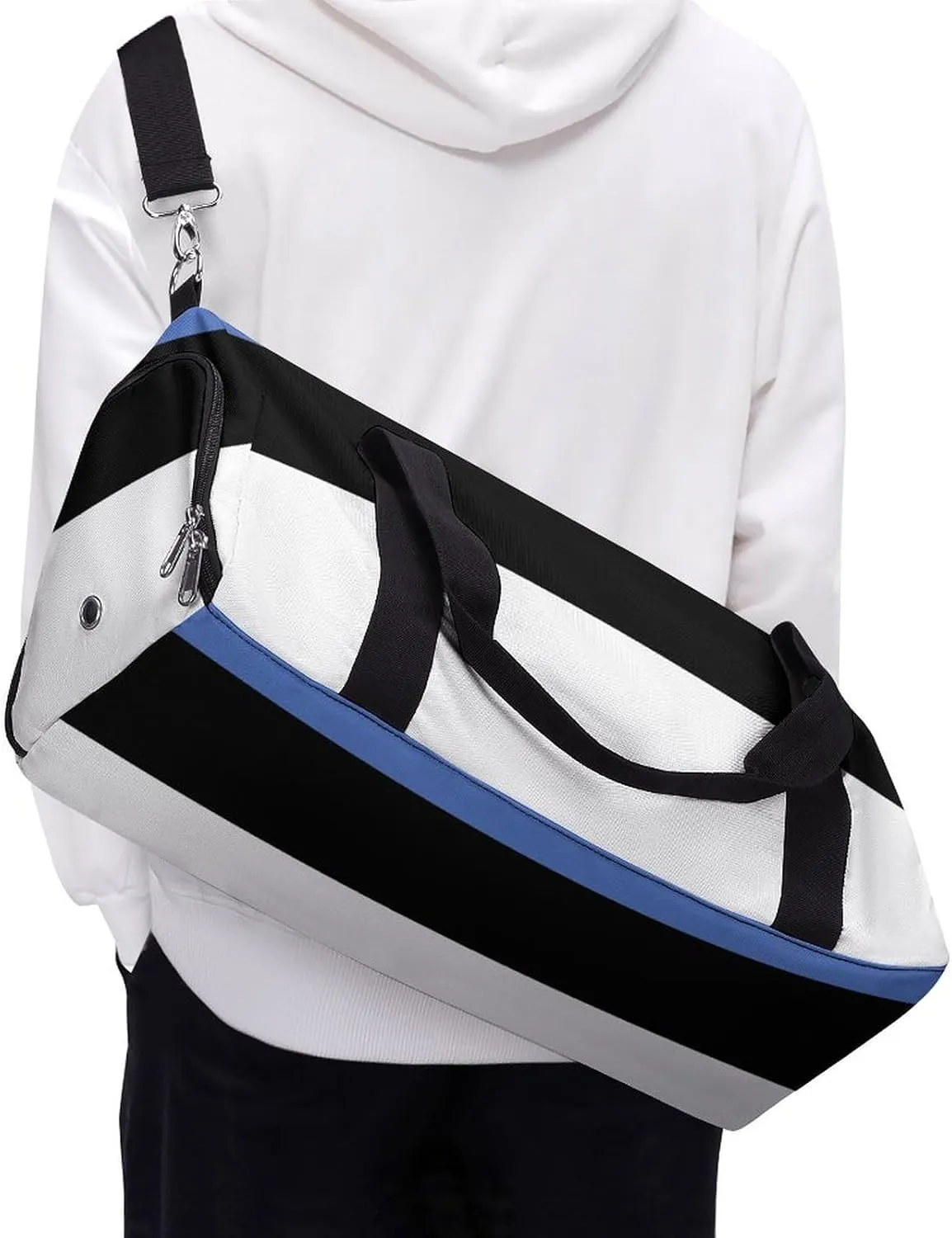 Estonia Flag Sports Gym Bag for Boys Girls with Shoe Compartment Weekender