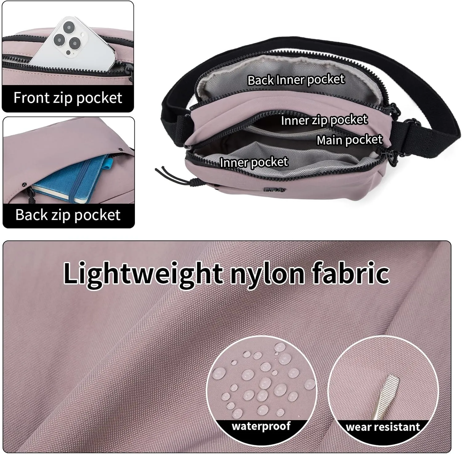 ETidy Fashion Shoulder Bag For Women Casual Crossbody Bookbag Waterproof Lightweight Hobo Bag Purse