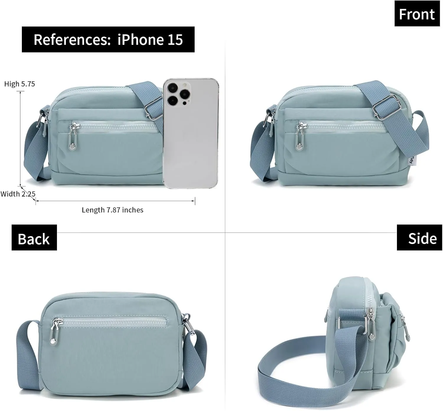 ETidy Nylon Small Womens Crossbody Bag Casual Shoulder Handbag Mini Purse With Adjustable Strap