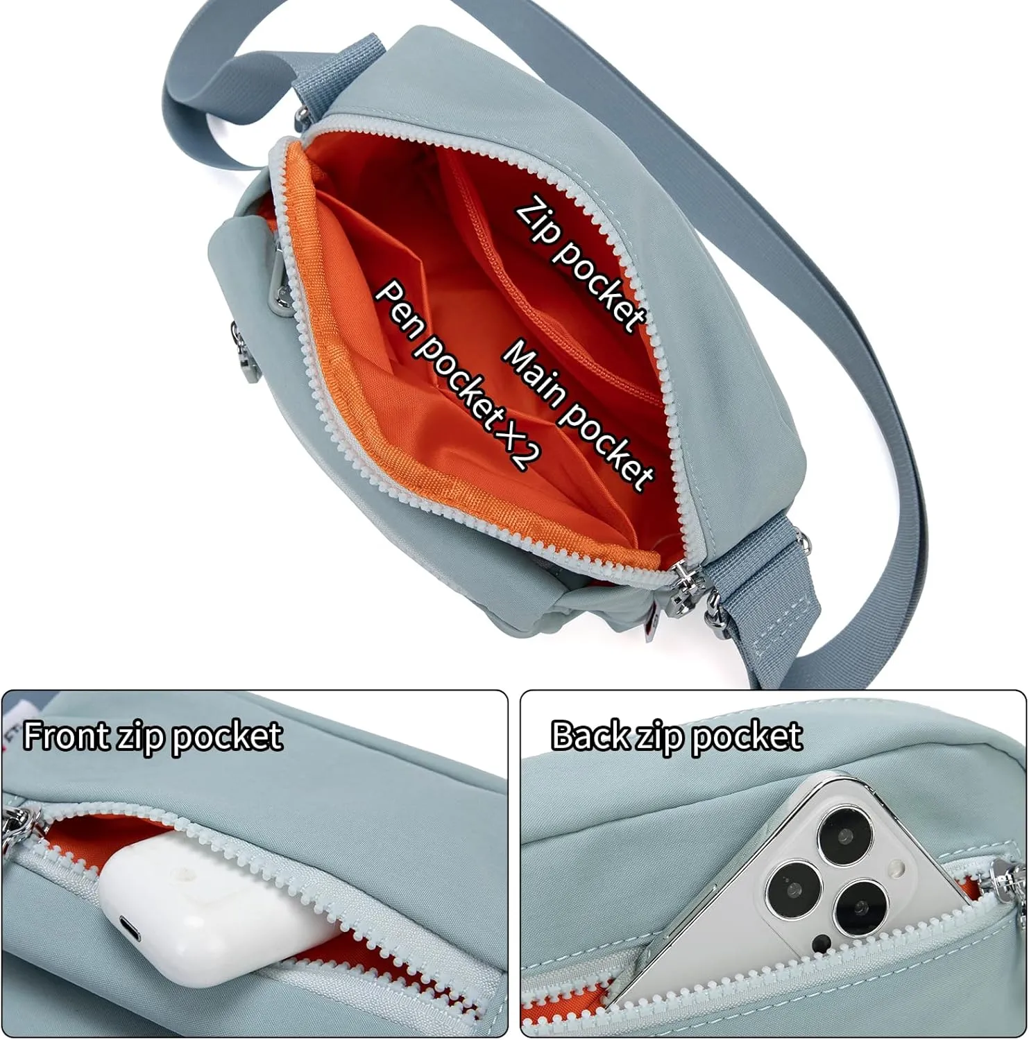 ETidy Nylon Small Womens Crossbody Bag Casual Shoulder Handbag Mini Purse With Adjustable Strap