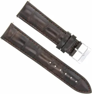 Ewatchparts 19mm Genuine Leather Watch Band Strap Compatible With Oris Watch 19/18mm Dark Brown