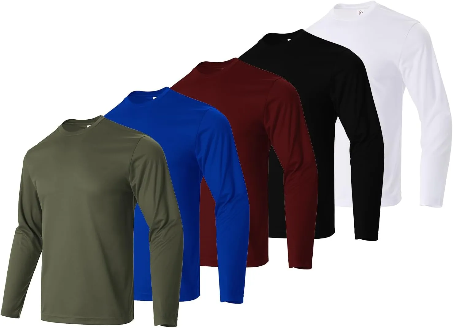 Facitisu Men Long Sleeve T Shirts Pack Quick Dry Athletic Running Activewear Workout Performance Tee Shirts