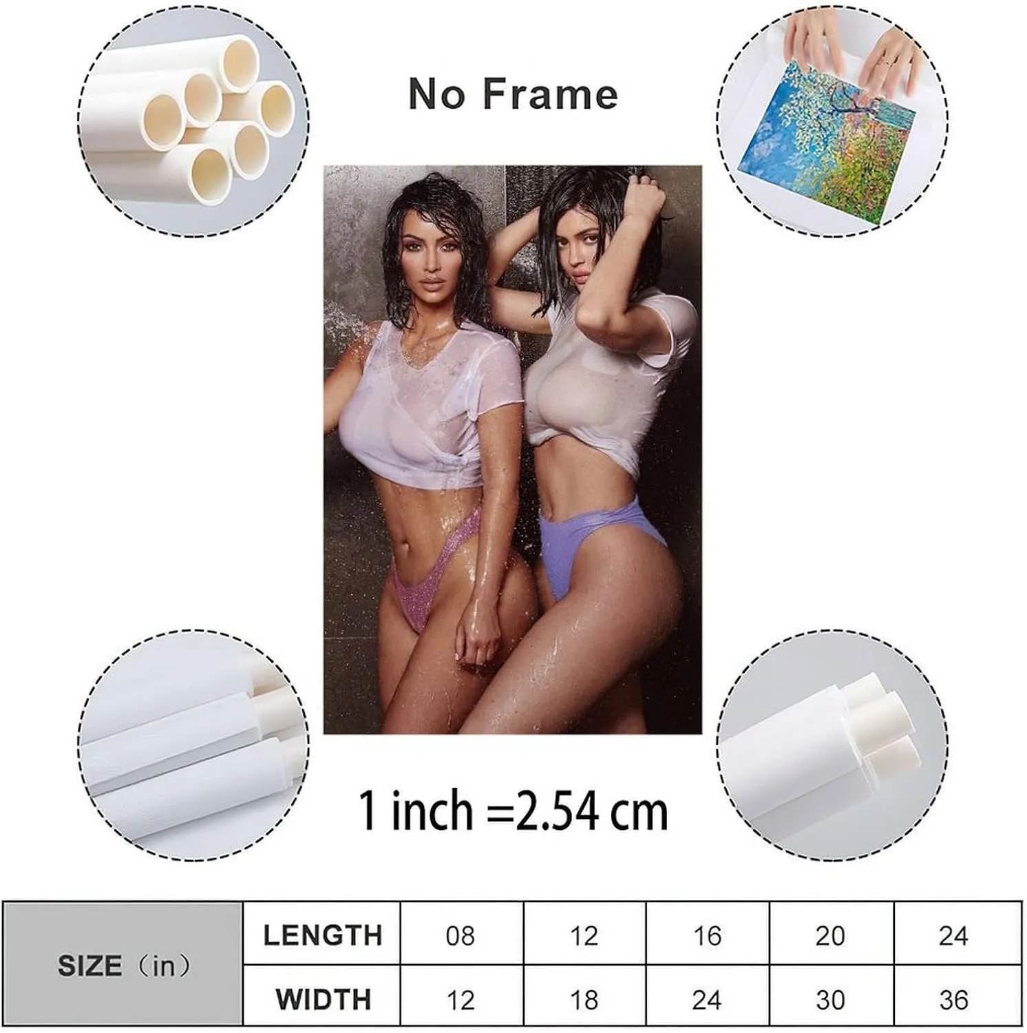 FCXVNXC Sexy Model Kylie Jenner Poster Kylie Jenner Fashion Poster (1) Canvas Painting Posters And Prints Wall Art for Living Room Bedroom Decor 12x18inch(30x45cm)