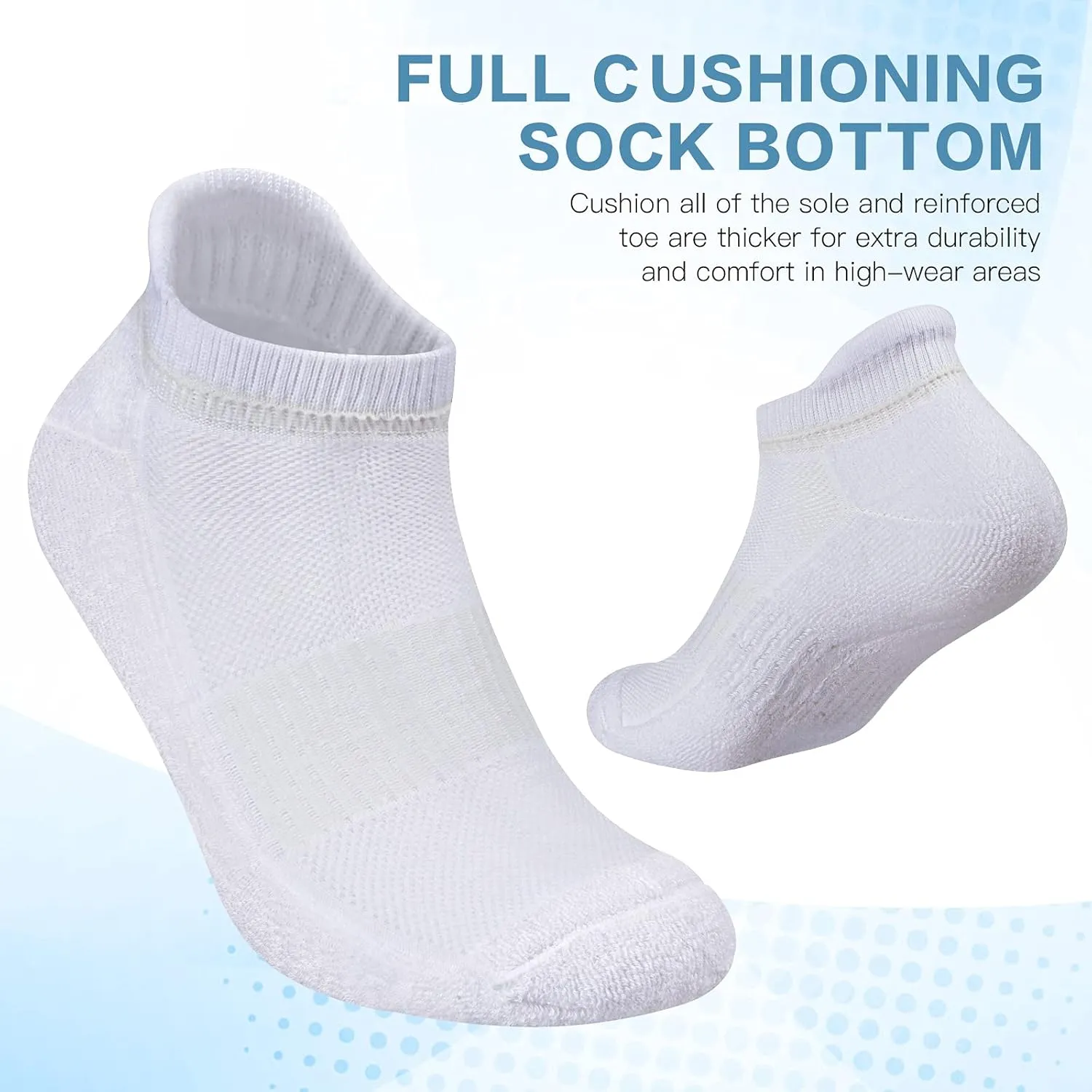 Felicigeely Ankle Athletic Running Socks Low Cut Sports Socks Breathable Cushioned Tab Socks for Men Women 6 Pairs