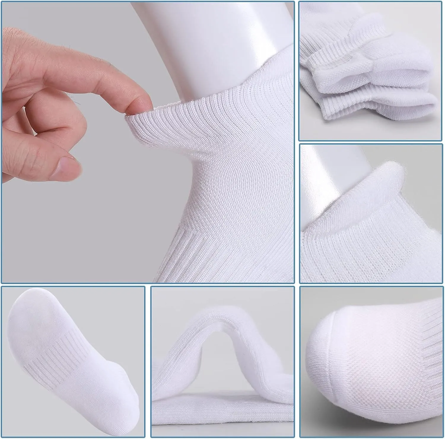 Felicigeely Ankle Athletic Running Socks Low Cut Sports Socks Breathable Cushioned Tab Socks for Men Women 6 Pairs
