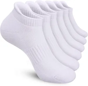 Felicigeely Ankle Athletic Running Socks Low Cut Sports Socks Breathable Cushioned Tab Socks for Men Women 6 Pairs