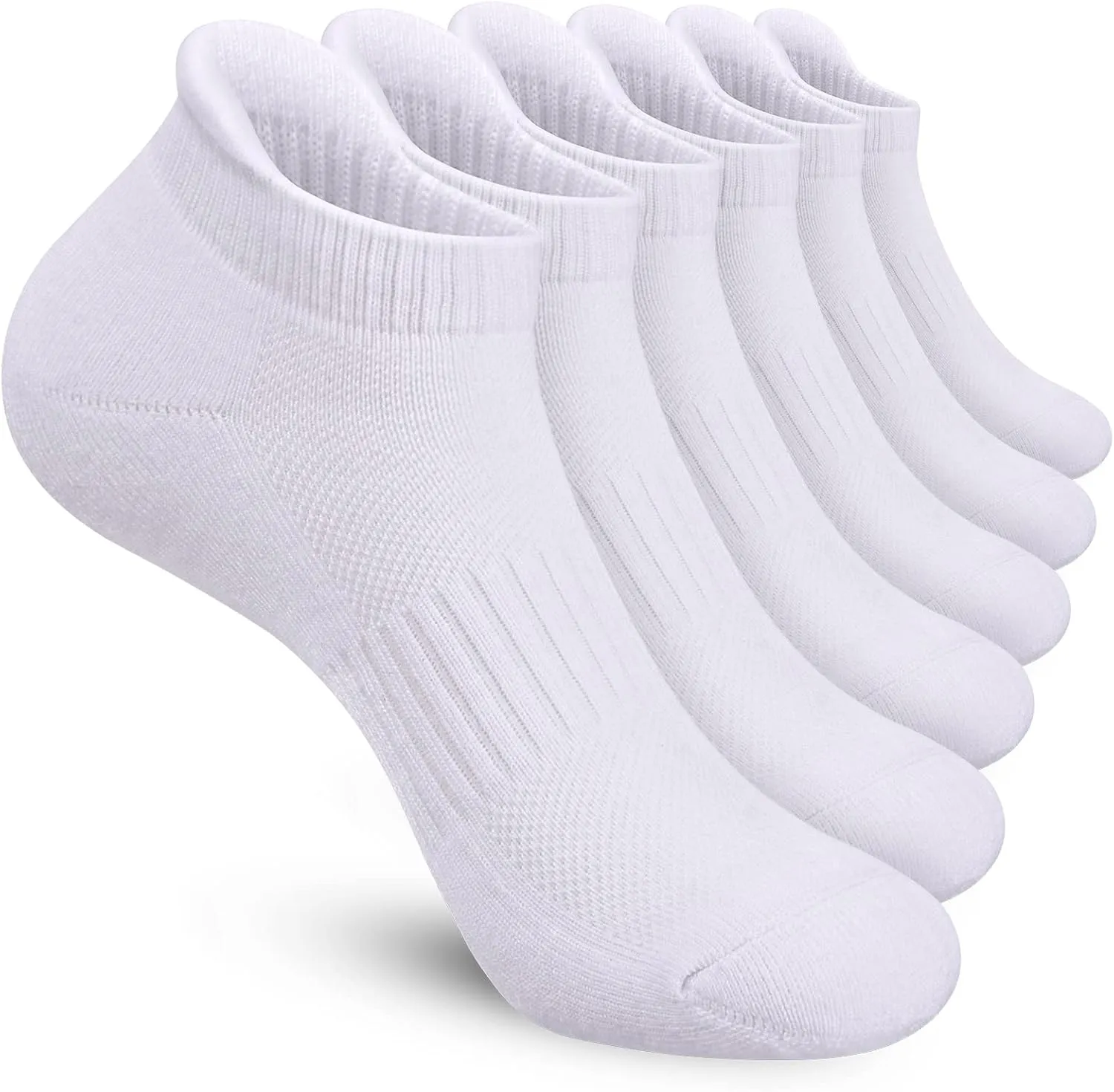Felicigeely Ankle Athletic Running Socks Low Cut Sports Socks Breathable Cushioned Tab Socks for Men Women 6 Pairs