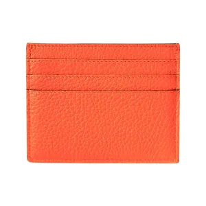Fendi Peekaboo Orange Grained Leather Card Case Wallet