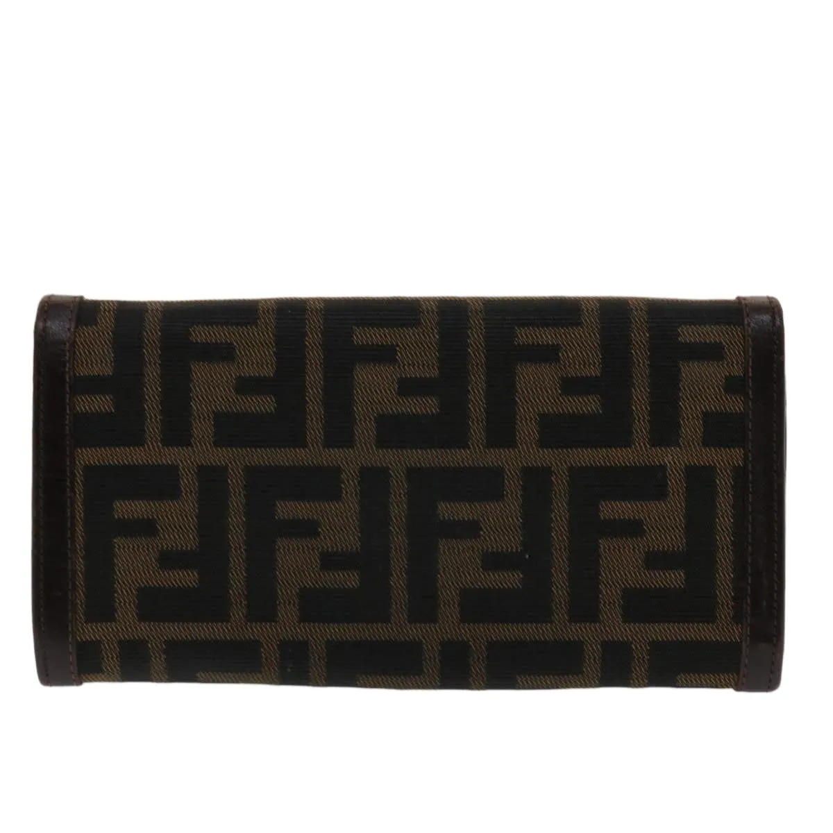 FENDI Zucca Canvas Long Wallet Black Brown  ac2048