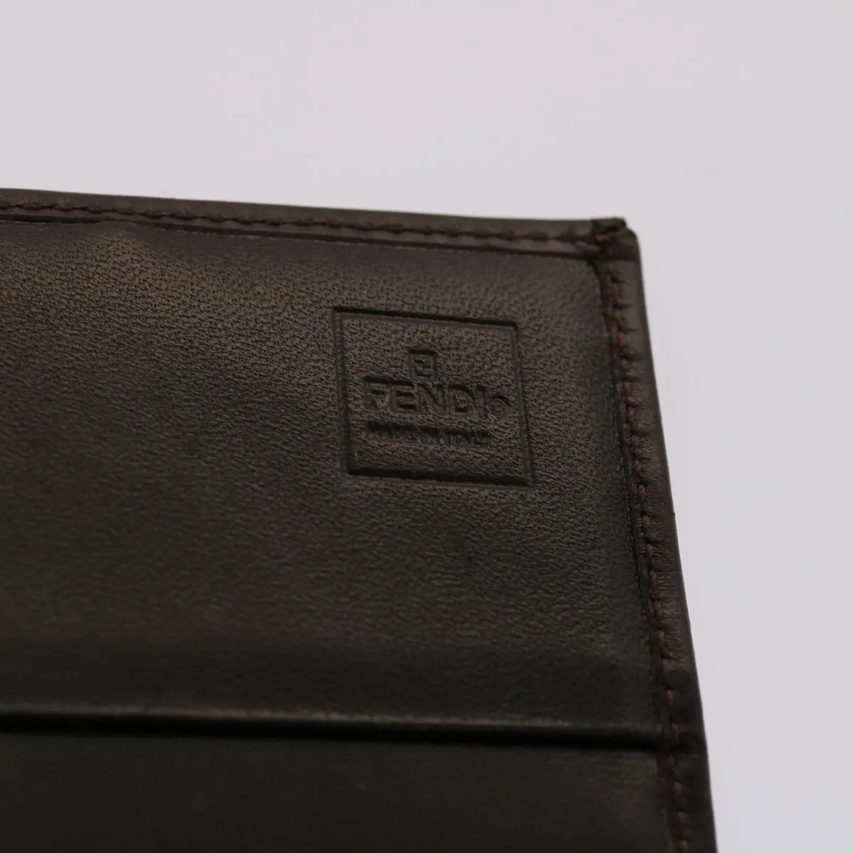 FENDI Zucca Canvas Long Wallet Black Brown  ac2048