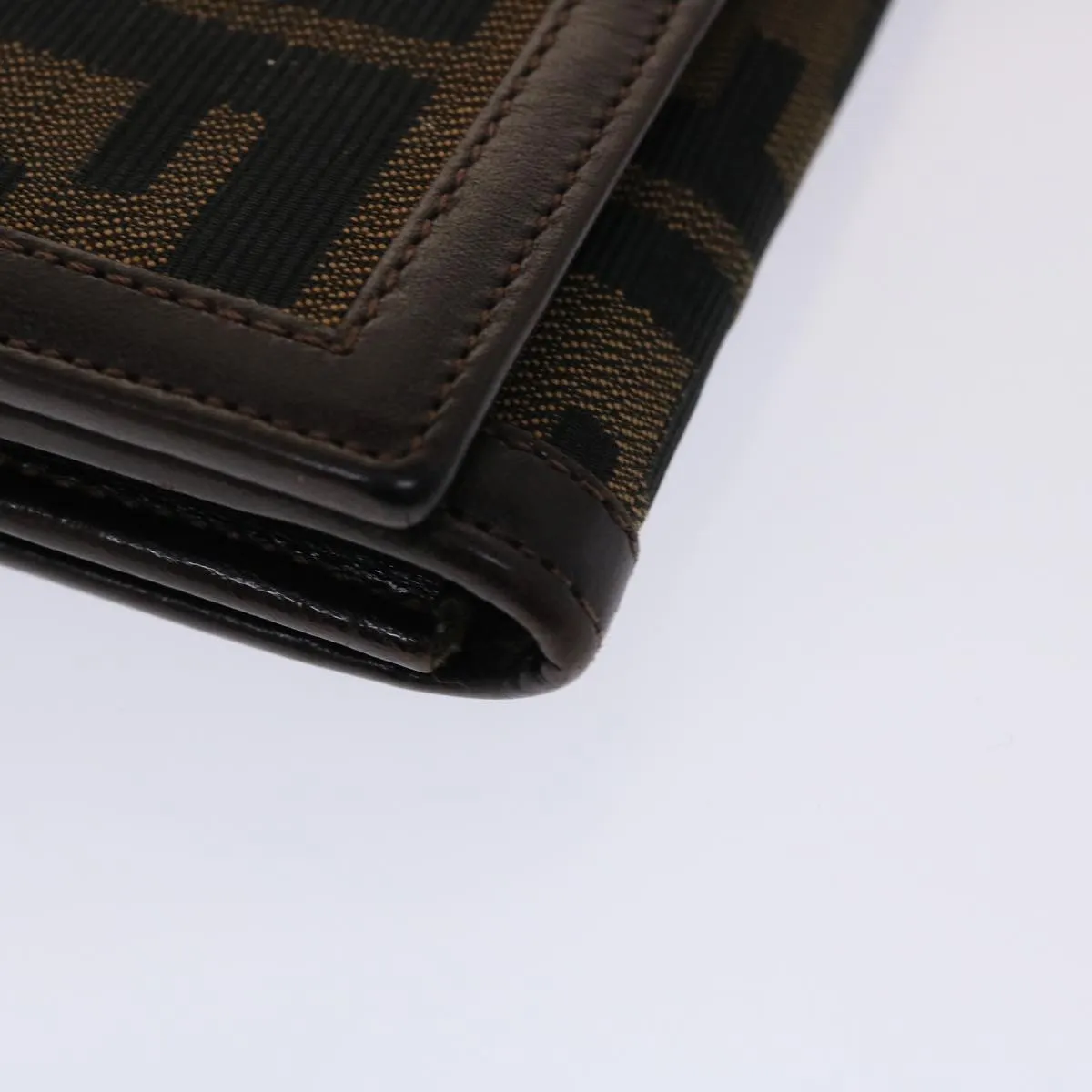 FENDI Zucca Canvas Long Wallet Black Brown  ac2048