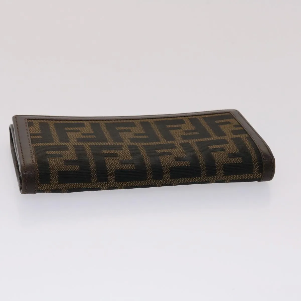 FENDI Zucca Canvas Long Wallet Black Brown  ac2048