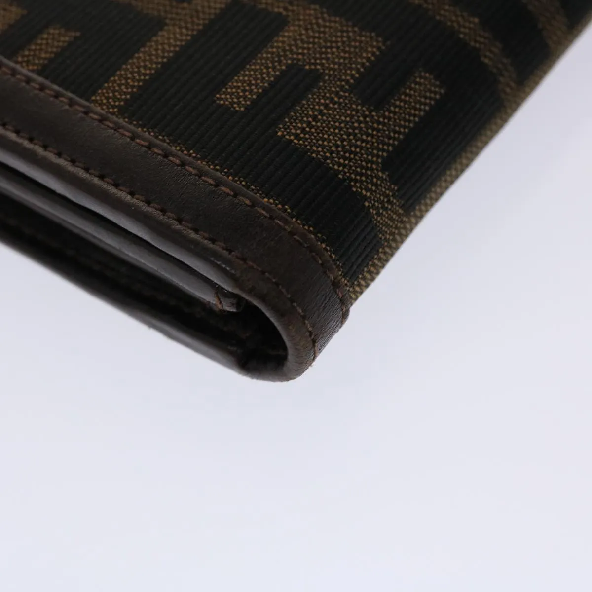 FENDI Zucca Canvas Long Wallet Black Brown  ac2048
