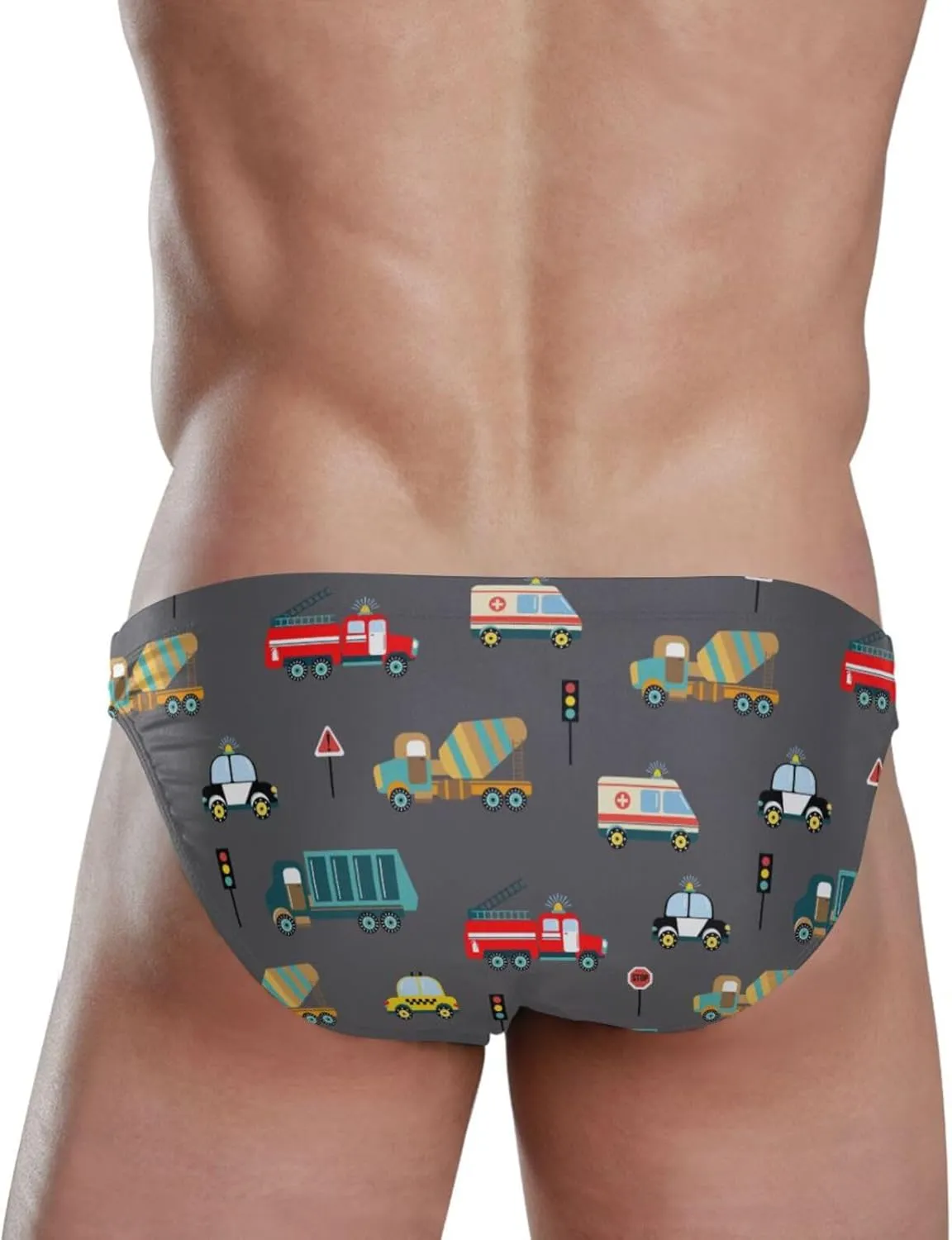 Fire Flame Mens Vintage Swim Briefs Sexy Bikini Swimwear Quick Dry Retro Swimsuit with Drawstring