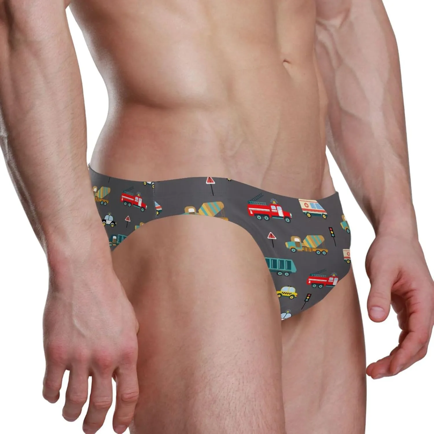 Fire Flame Mens Vintage Swim Briefs Sexy Bikini Swimwear Quick Dry Retro Swimsuit with Drawstring