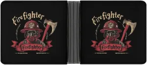 Firefighter Saver Leather Wallets for Men Slim Bifold Purse Clutch Double-Sided Printing