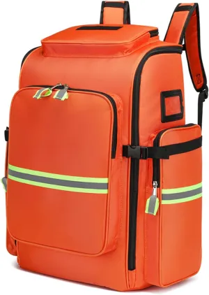 First Aid Bag Empty Emergency Bag First Responder Trauma Multi-Pocket Traveling Field Trips Camping Essentials(Orange,55x37x25cm)